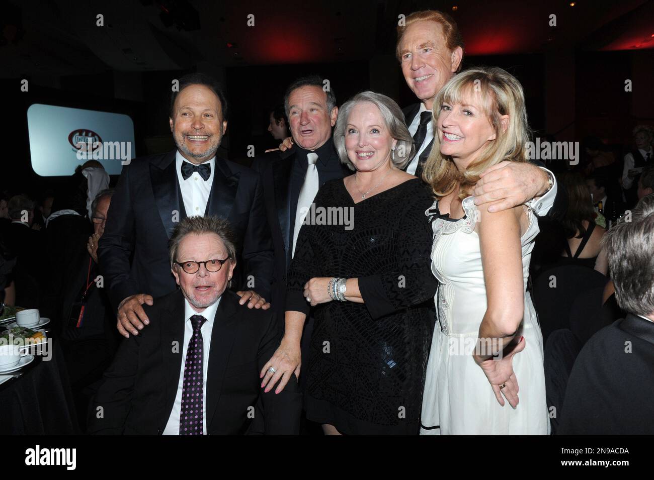 Billy Crystal, Paul Williams, Robin Williams and Alan Kalter are seen ...