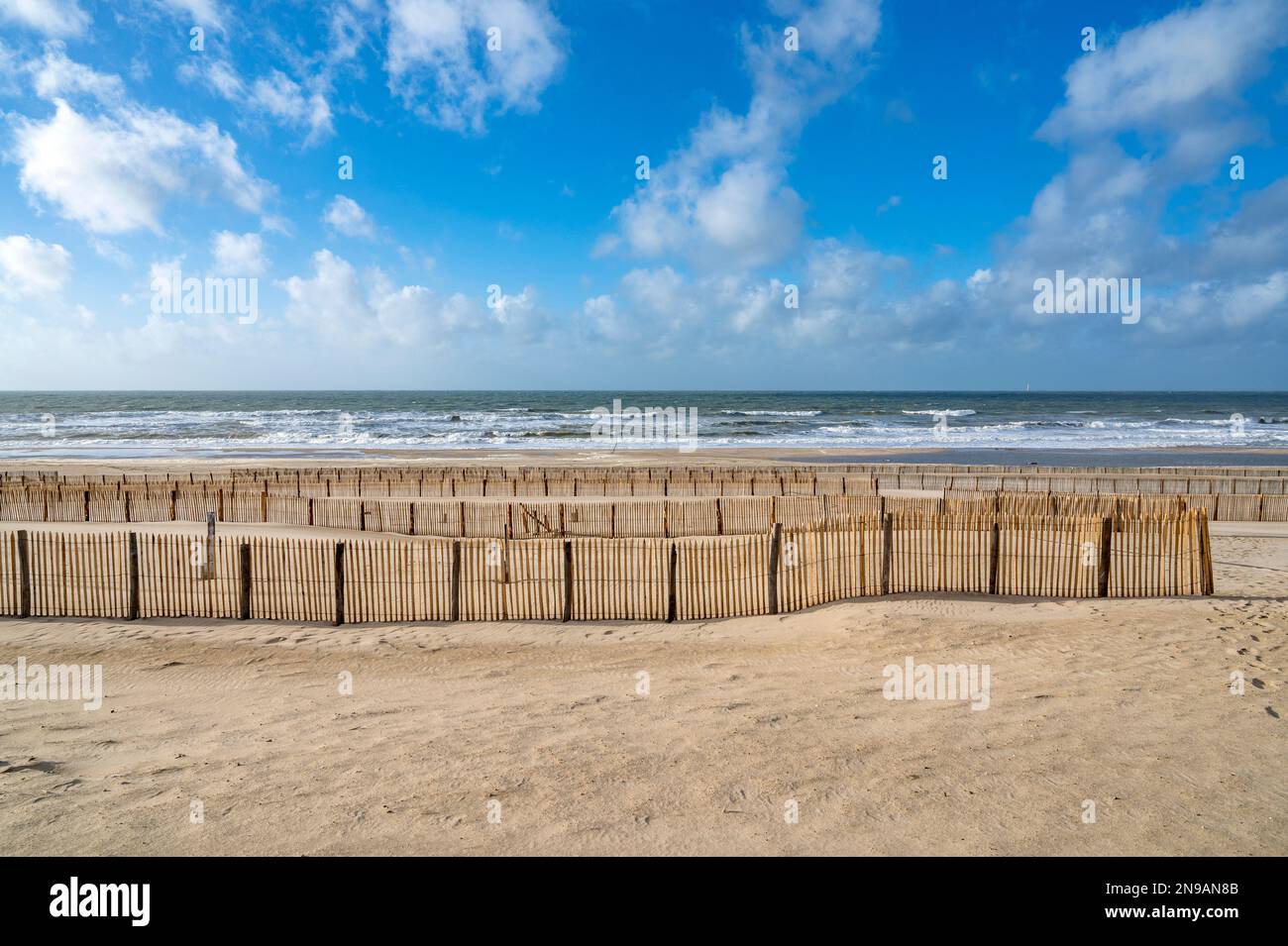 The beach of Soulac-sur-Mer boasts on the French Atlantic coast, France Stock Photo