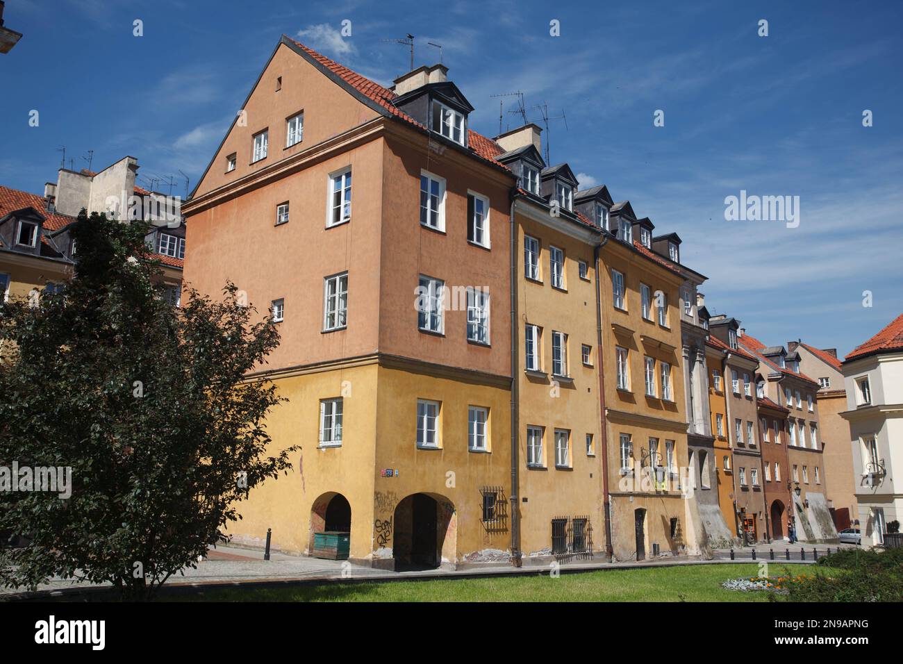 The residential buildings in Nowe Miasto town in Warsaw, Poland Stock Photo