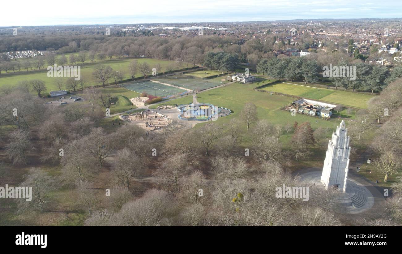 War Memorial Park Aerial View Stock Photo