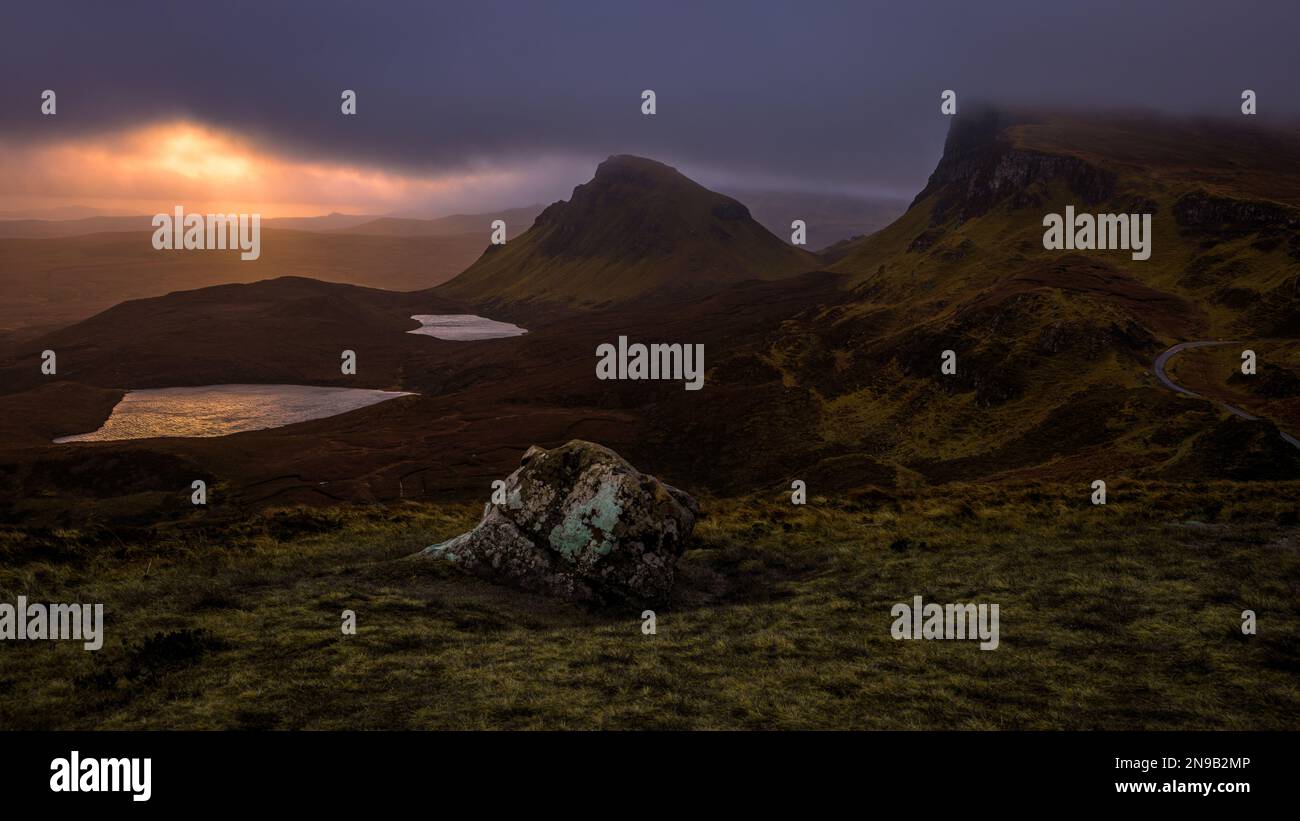 Early morning on the Trotternish Ridge, Isle of Skye Stock Photo