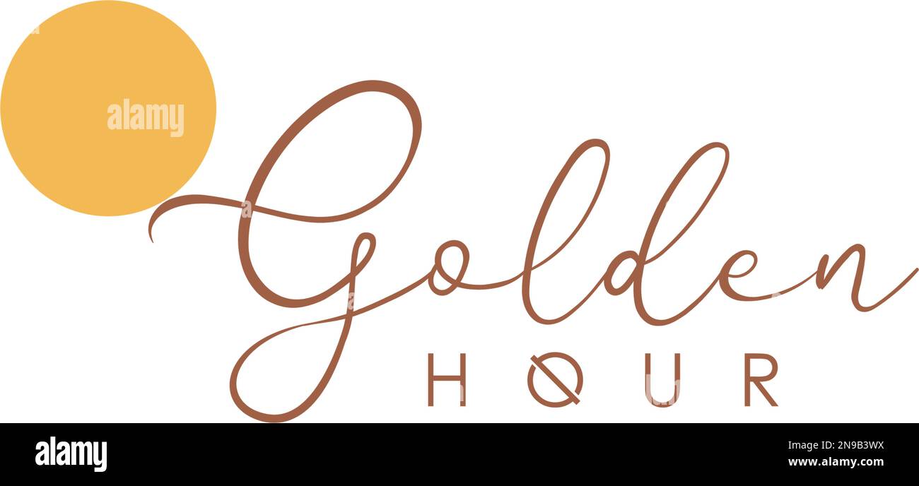 Golden Hour, Logo Design, Creative modern Logos Designs Vector Illustration Template, Editable Color, Easy to use, Let's make your design easier. Stock Vector