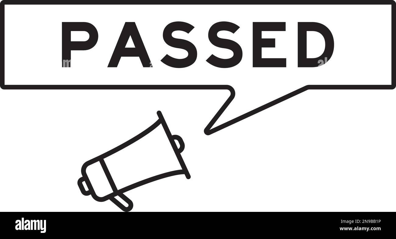 Megaphone icon with speech bubble in word passed on white background Stock Vector Image & Art