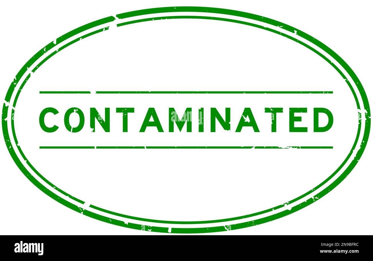 Grunge green contaminated word rubber seal stamp on white background ...