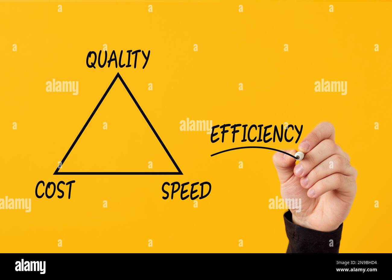 The triangle of project management and customer service. Business