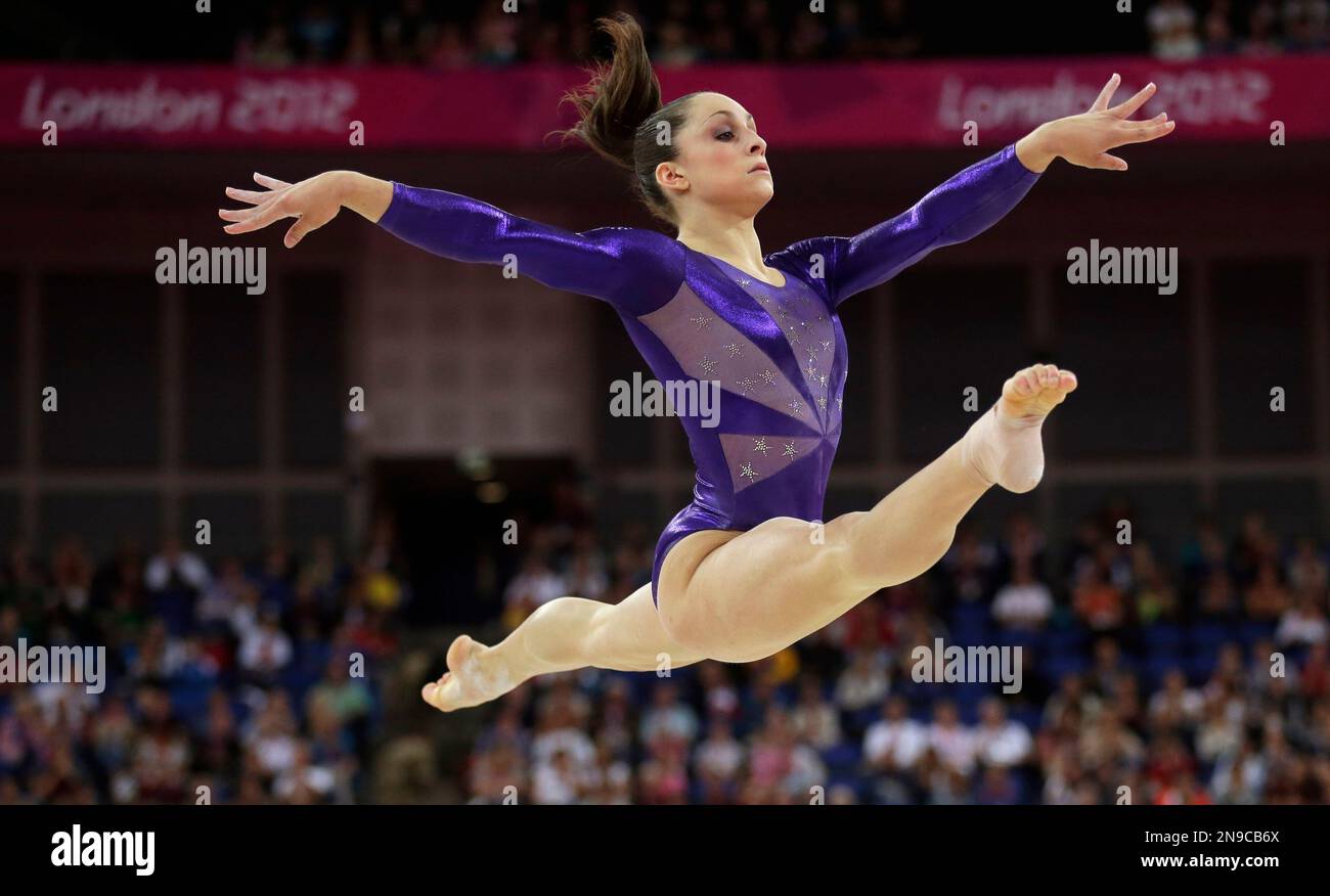 U.S. gymnast Jordyn Wieber performs on the floor during the Artistic