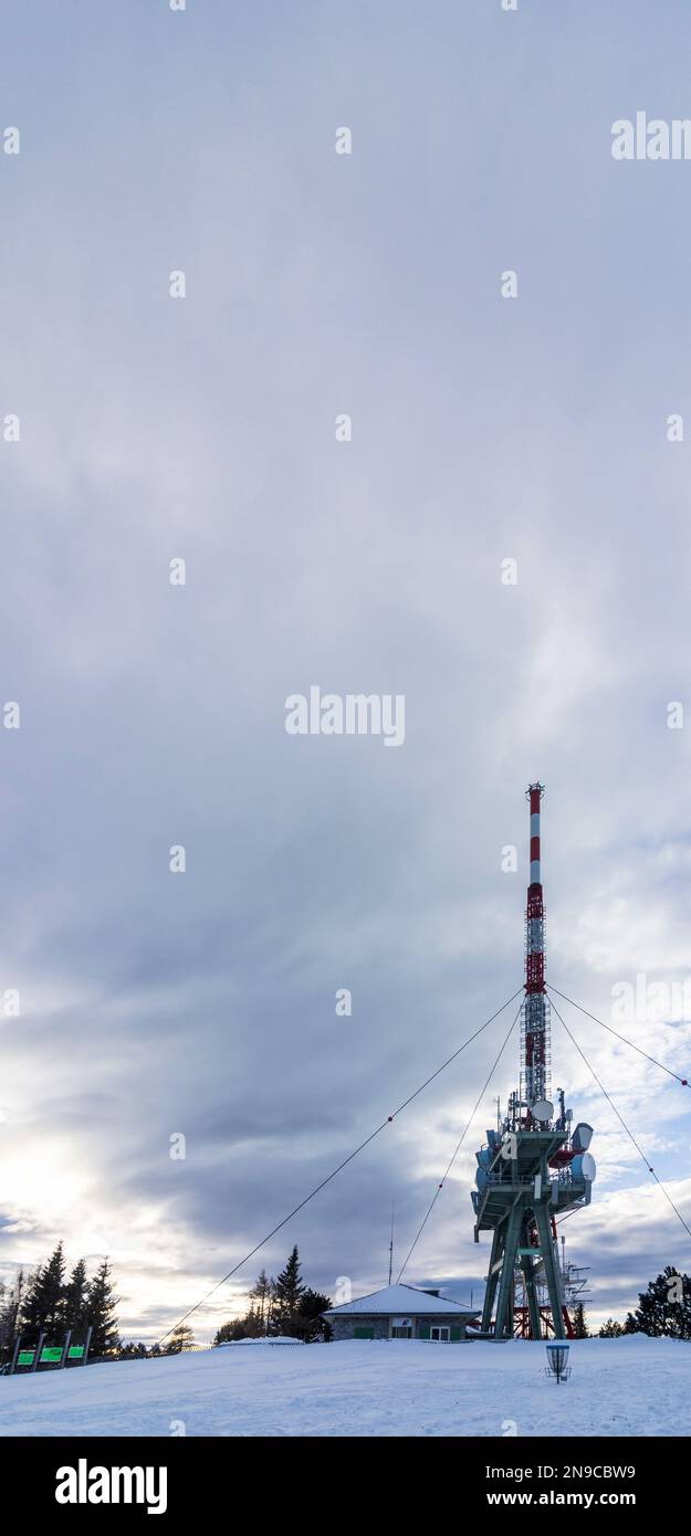Sankt Radegund bei Graz: mountain Schöckl,  transmitter in Region Graz, Steiermark, Styria, Austria Stock Photo
