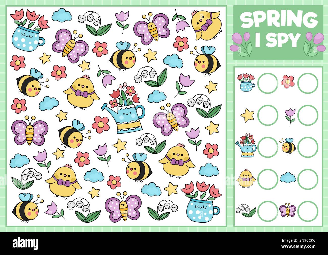spring-or-summer-i-spy-game-for-kids-searching-and-counting-activity-with-cute-kawaii-chick-bee-garden-printable-worksheet-for-preschool-children-stock-vector-image-art-alamy for Free Printable I Spy Spring Spring or summer I spy game for kids. Searching and counting activity with cute kawaii chick, bee. Garden printable worksheet for preschool children Stock Vector Image & Art - Alamy for Free Printable I Spy Spring
