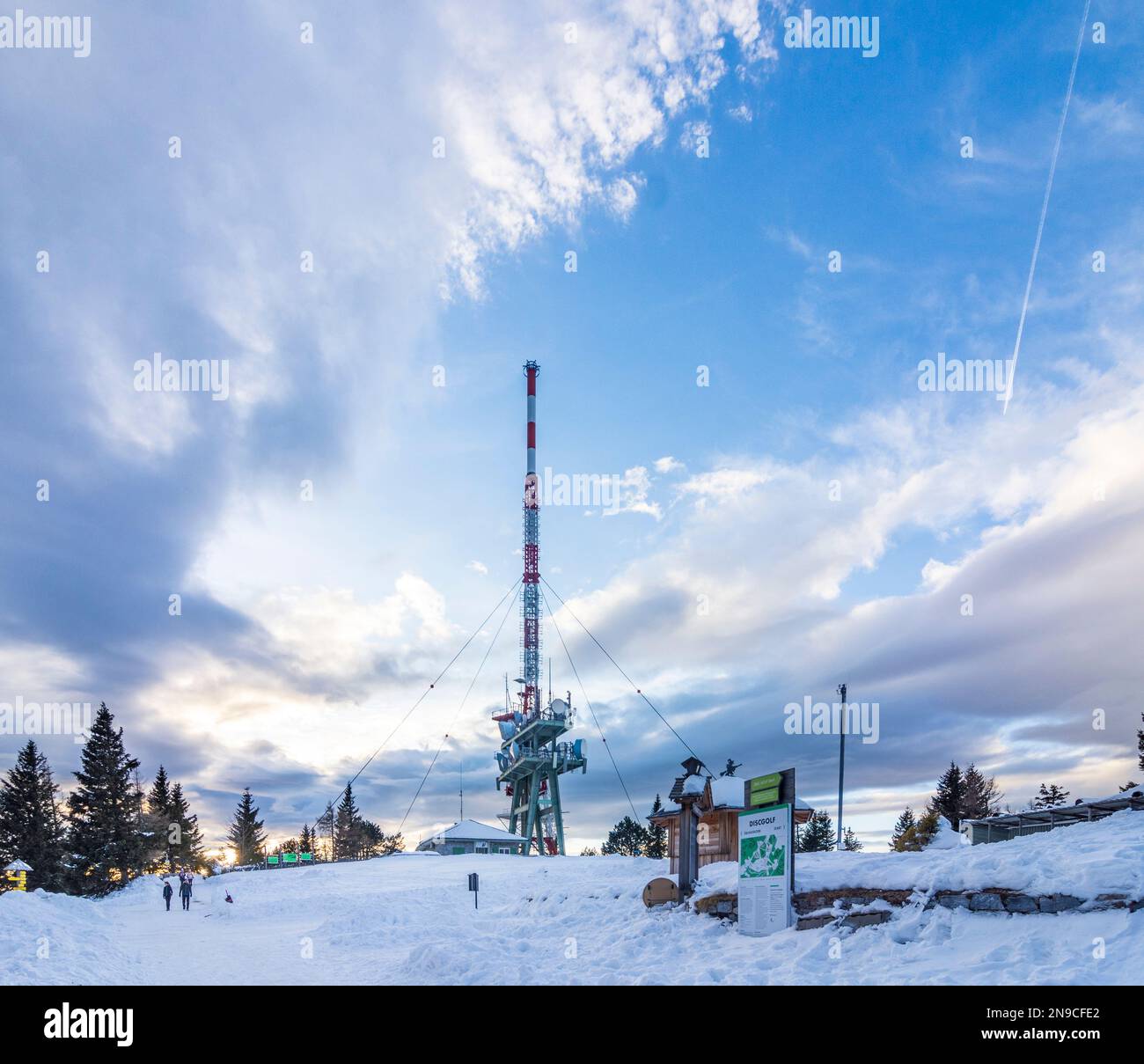 Sankt Radegund bei Graz: mountain Schöckl, transmitter in Region Graz, Steiermark, Styria, Austria Stock Photo