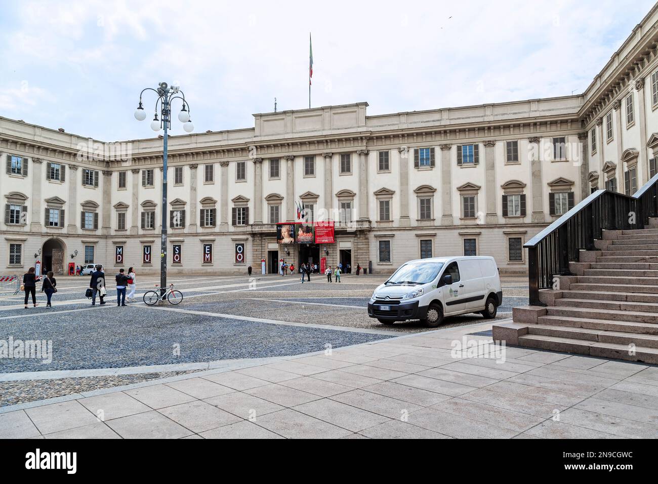 MILAN, ITALY - MAY 19, 2018: This is building of the Royal Palace, which currently houses the Museum of the Cathedral. Stock Photo