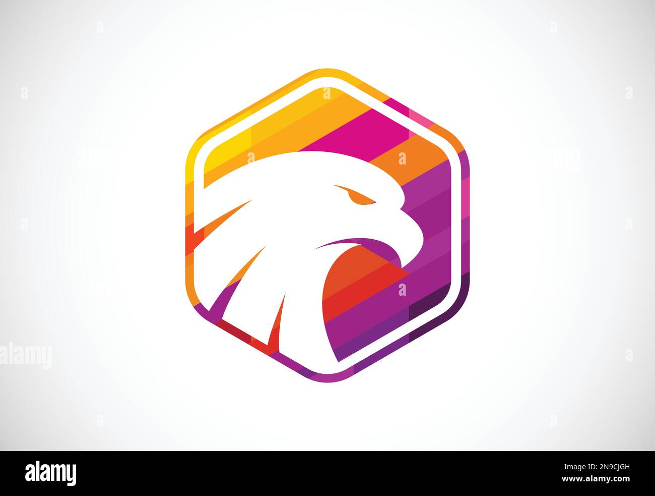 Colorful Eagle head logo design vector template. Mosaic pattern Stock ...