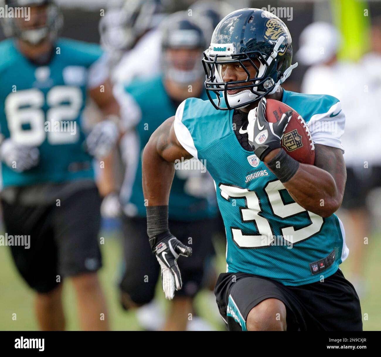 Jacksonville Jaguars running back Richard Murphy (39) runs with