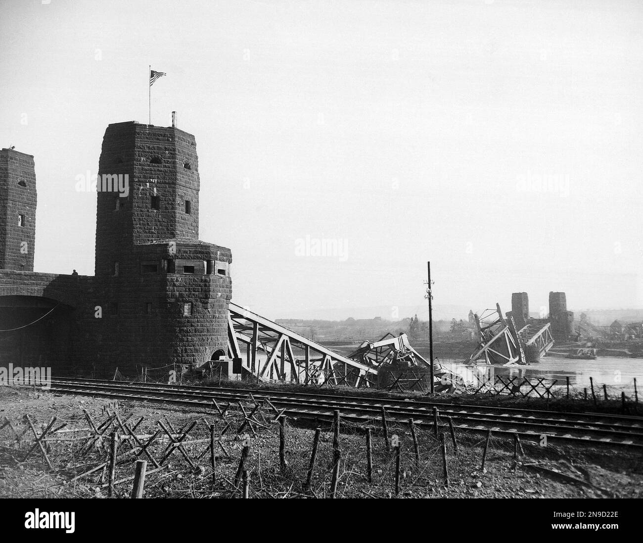 The ludendorf bridge spanning the rhine at remagen germany sprawls