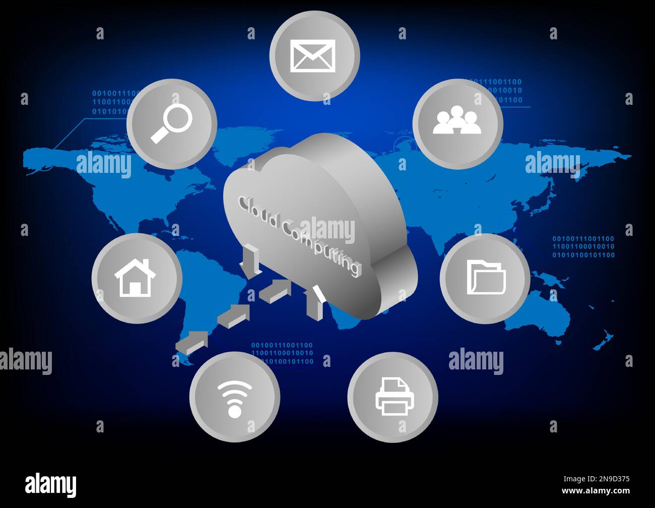 graphics vector Cloud computing concept data transfer cloud symbol for ...