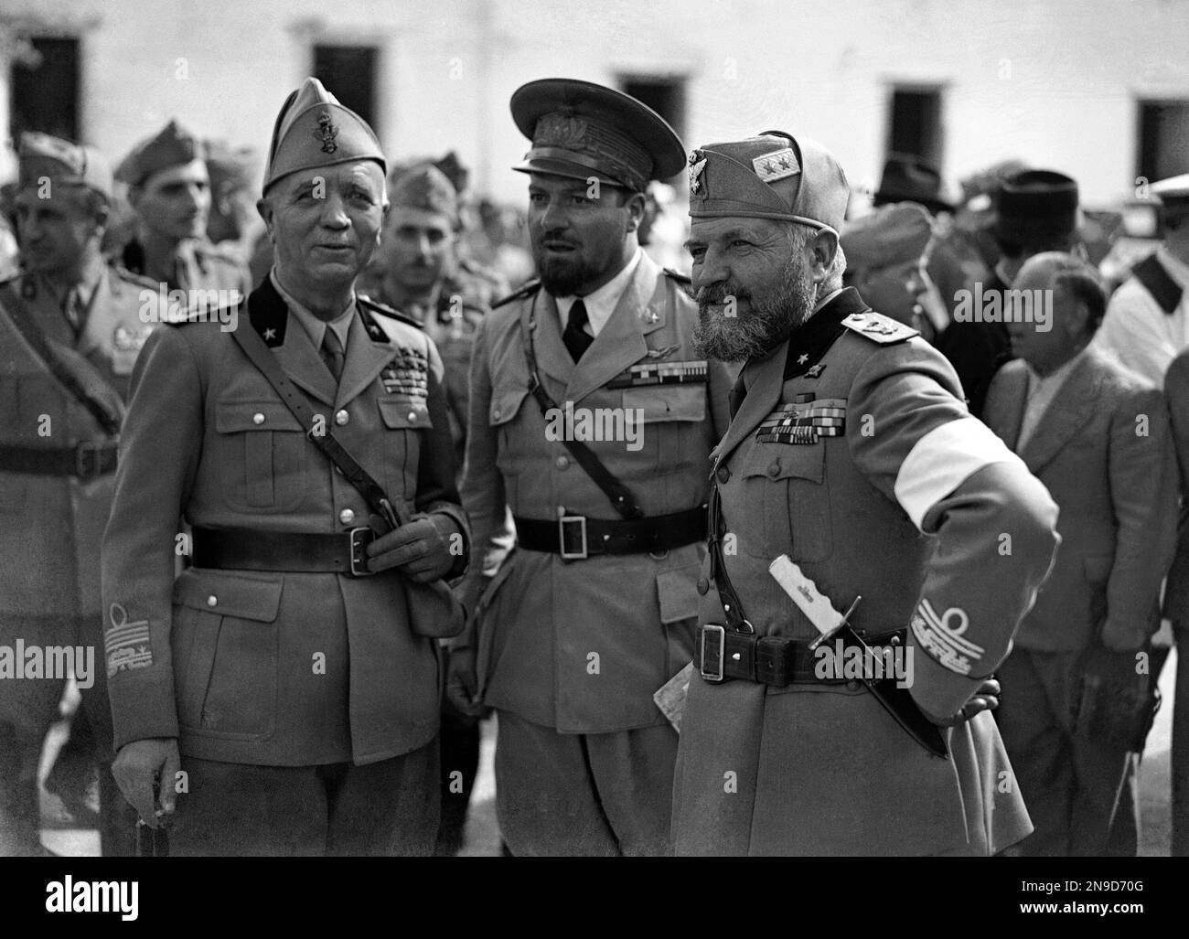 Italian military leaders, Marshal Pietro Badoglio, left to right