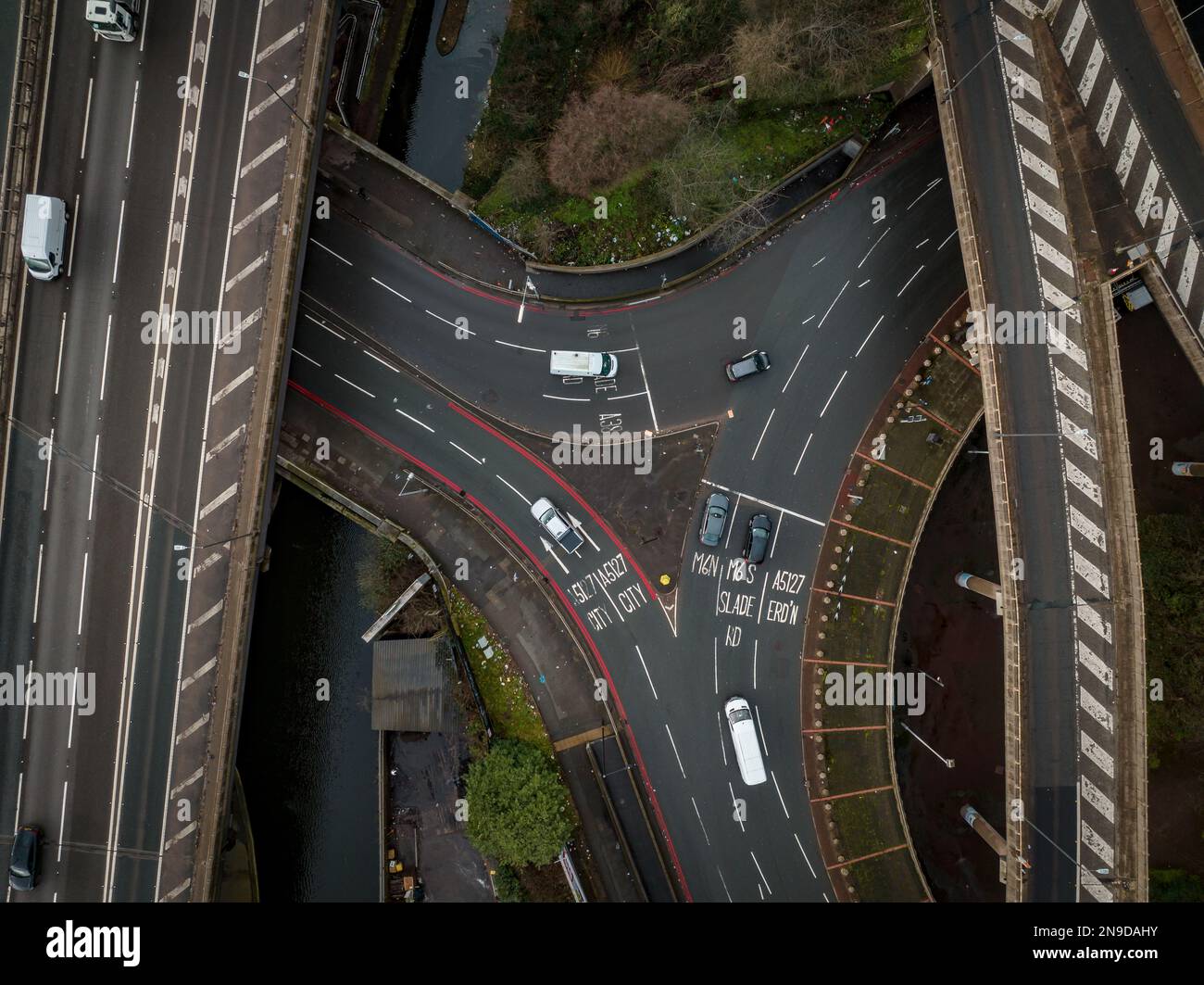 Aerial view m6 motorway junction hi-res stock photography and images ...