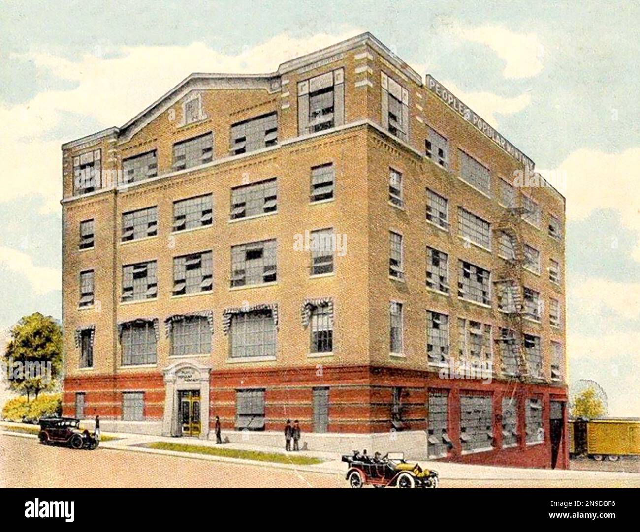 The building where 'People's Popular Monthly' magazine  was published in Des Moines, Iowa. Photo from 1920. Stock Photo