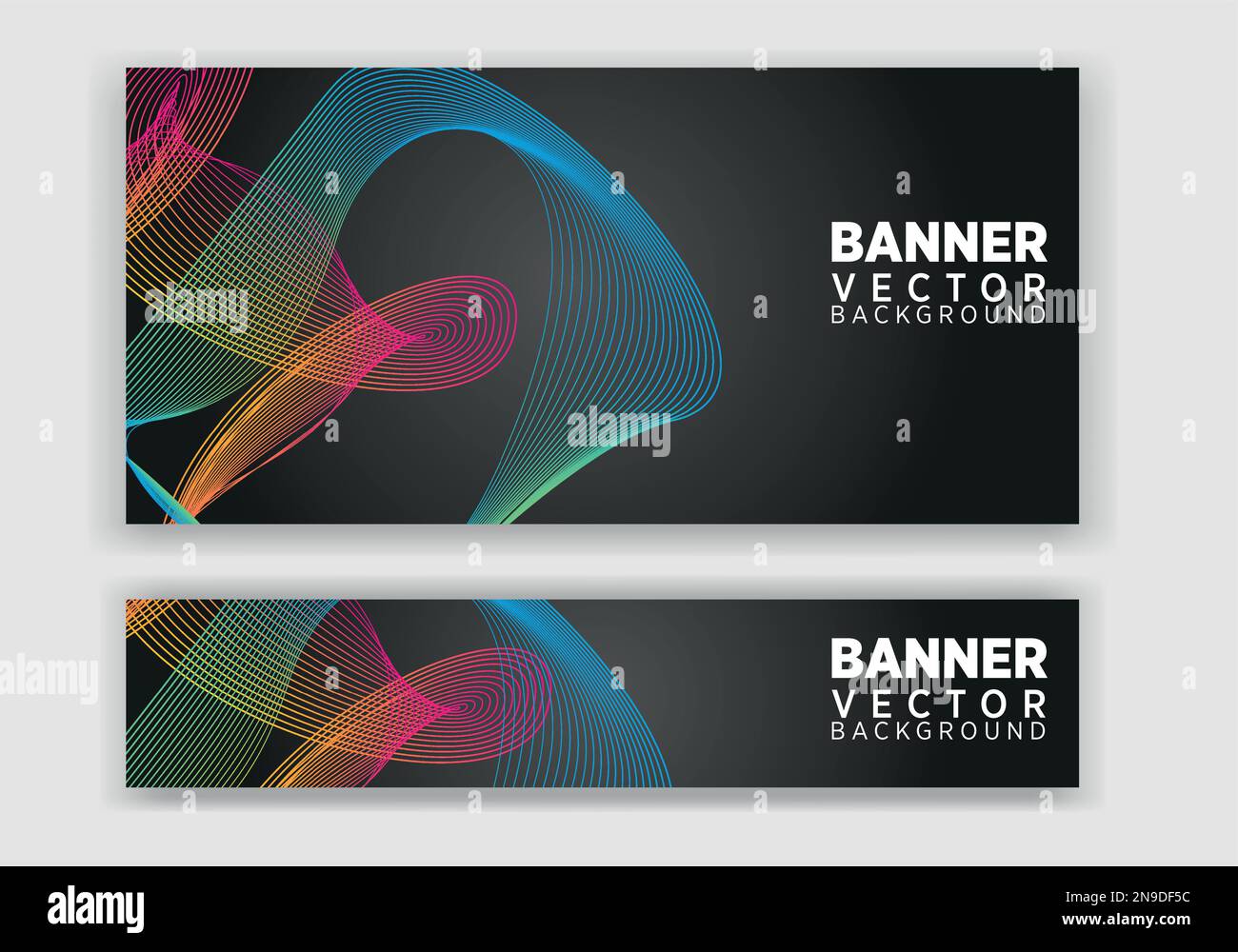 set of creative web banners of standard size. Vertical, horizontal and