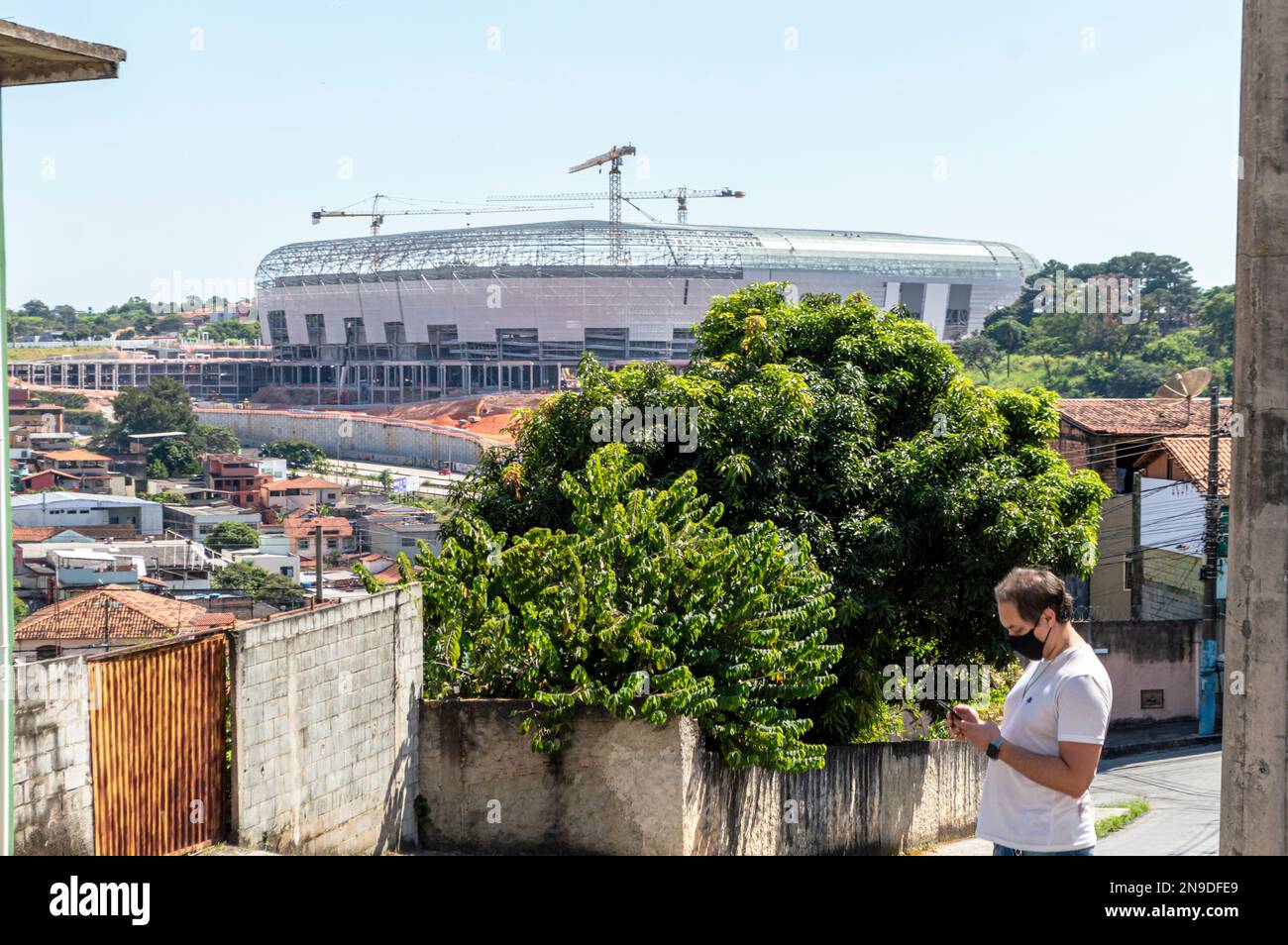 The Football stadium under construction in the city of Belo Horizonte Stock Photo