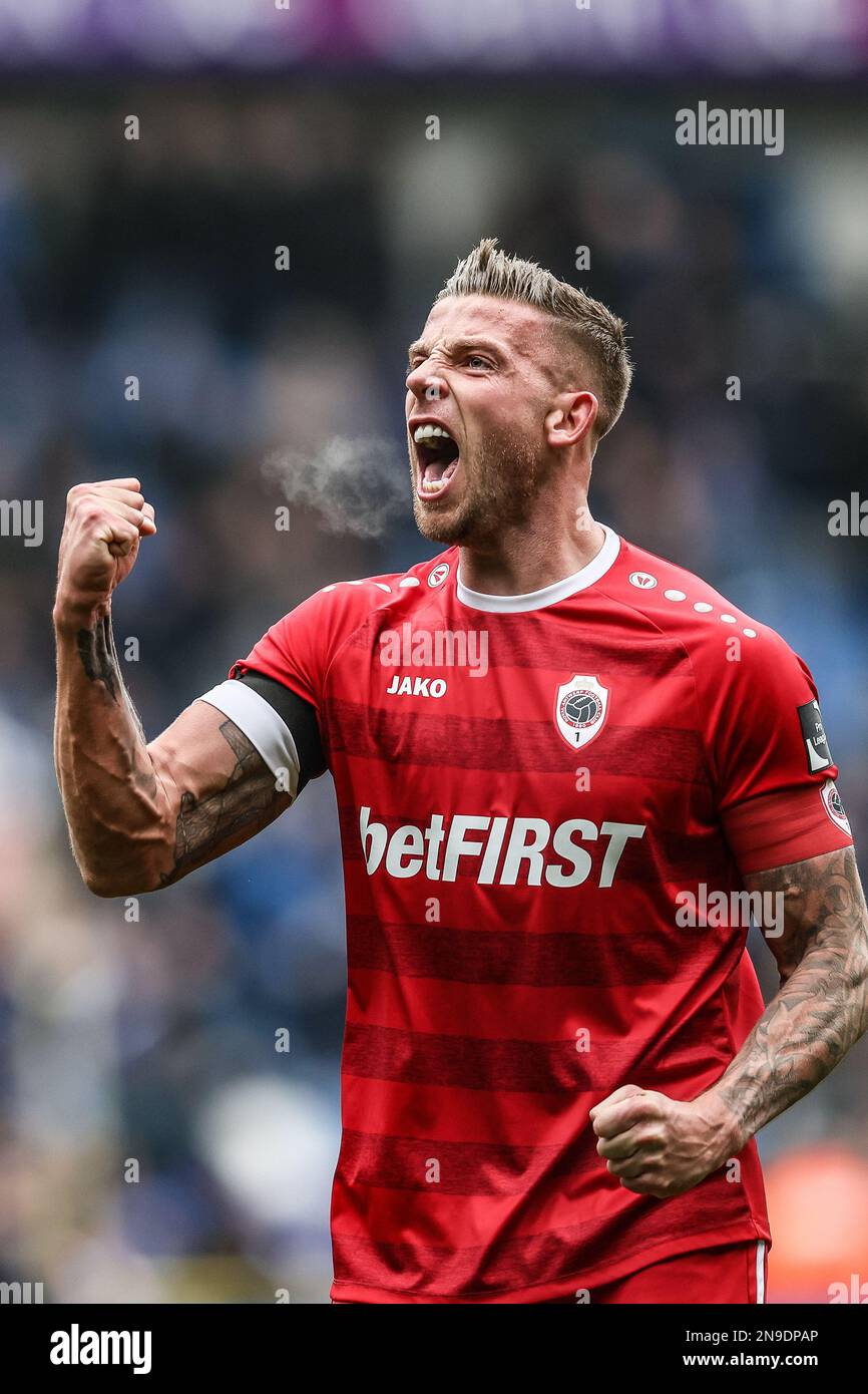 Antwerp, Belgium. 28th June, 2023. Illustration picture shows a print of 23  Antwerp's Toby Alderweireld and the exact game clock moment when he scored  the winning goal at KRC Genk printed on