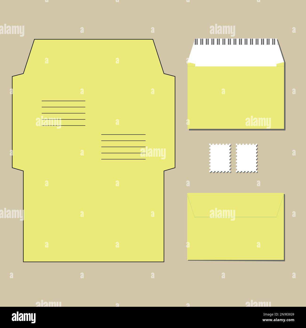 envelope templates on grey background. Vector Stock Vector