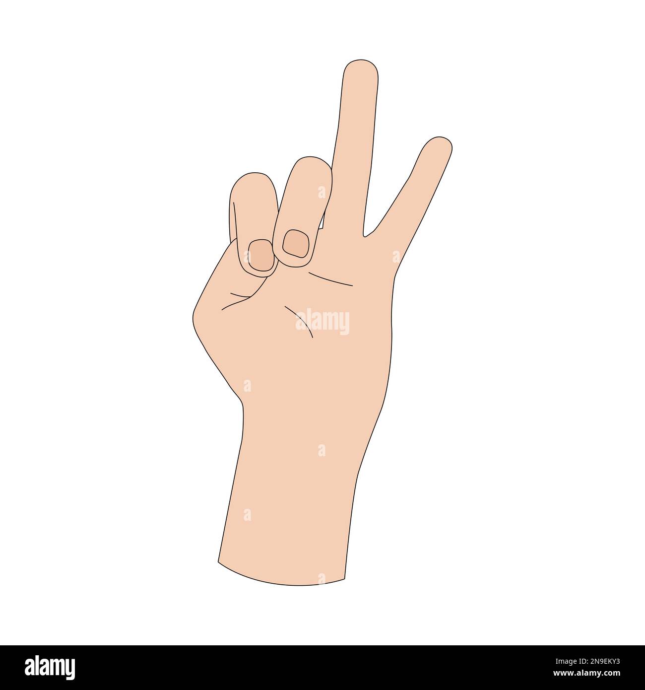 A hand gesture. The number one. Sign language. Vector illustration isolated on white background Stock Vector