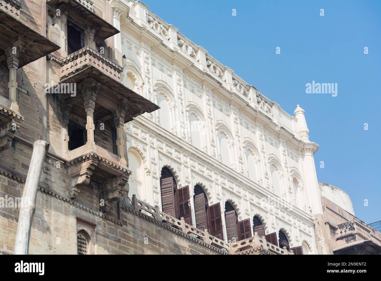 Varanasi, Uttar Pradesh, India,  A facade of palace in Benares Stock Photo