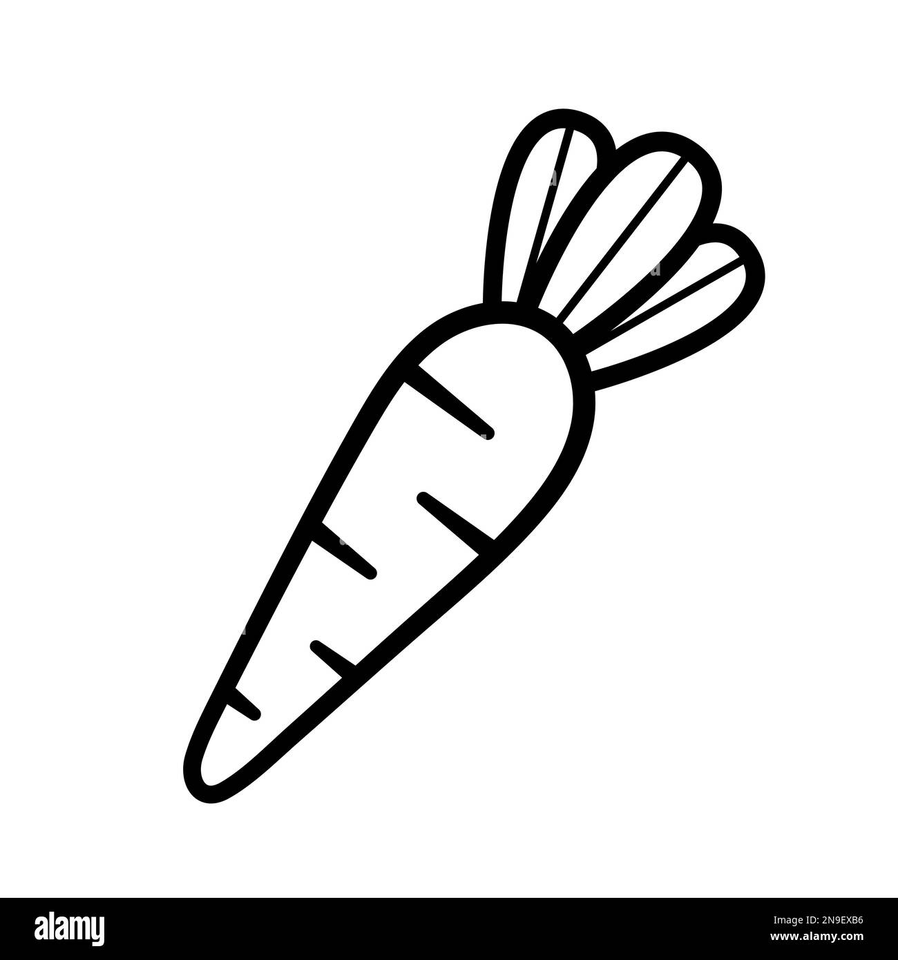 Carrot. Hand drawn icon in sketch doodle style. Isolated vector illustration. Stock Vector
