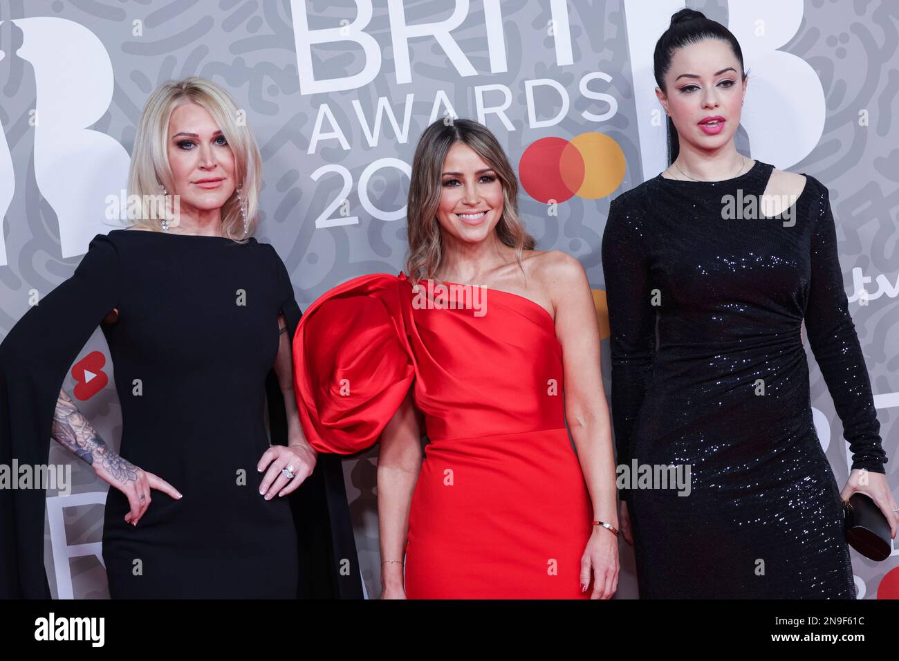 Tina Barrett Rachel Stevens And Jo O Meara Pose For Photographers Upon Arrival At The Brit