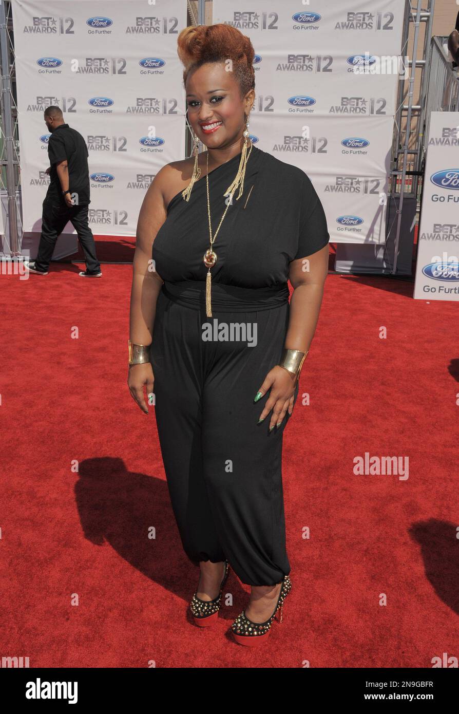 Amber Bullock arrives at the BET Awards on Sunday, July 1, 2012, in Los