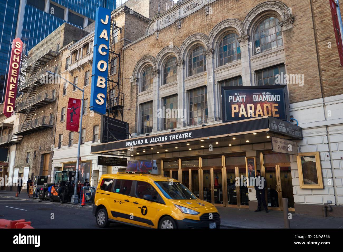 Bernard B. Jacobs Theatre Marquee Featuring the Play "Parade" in Times Square, New York City