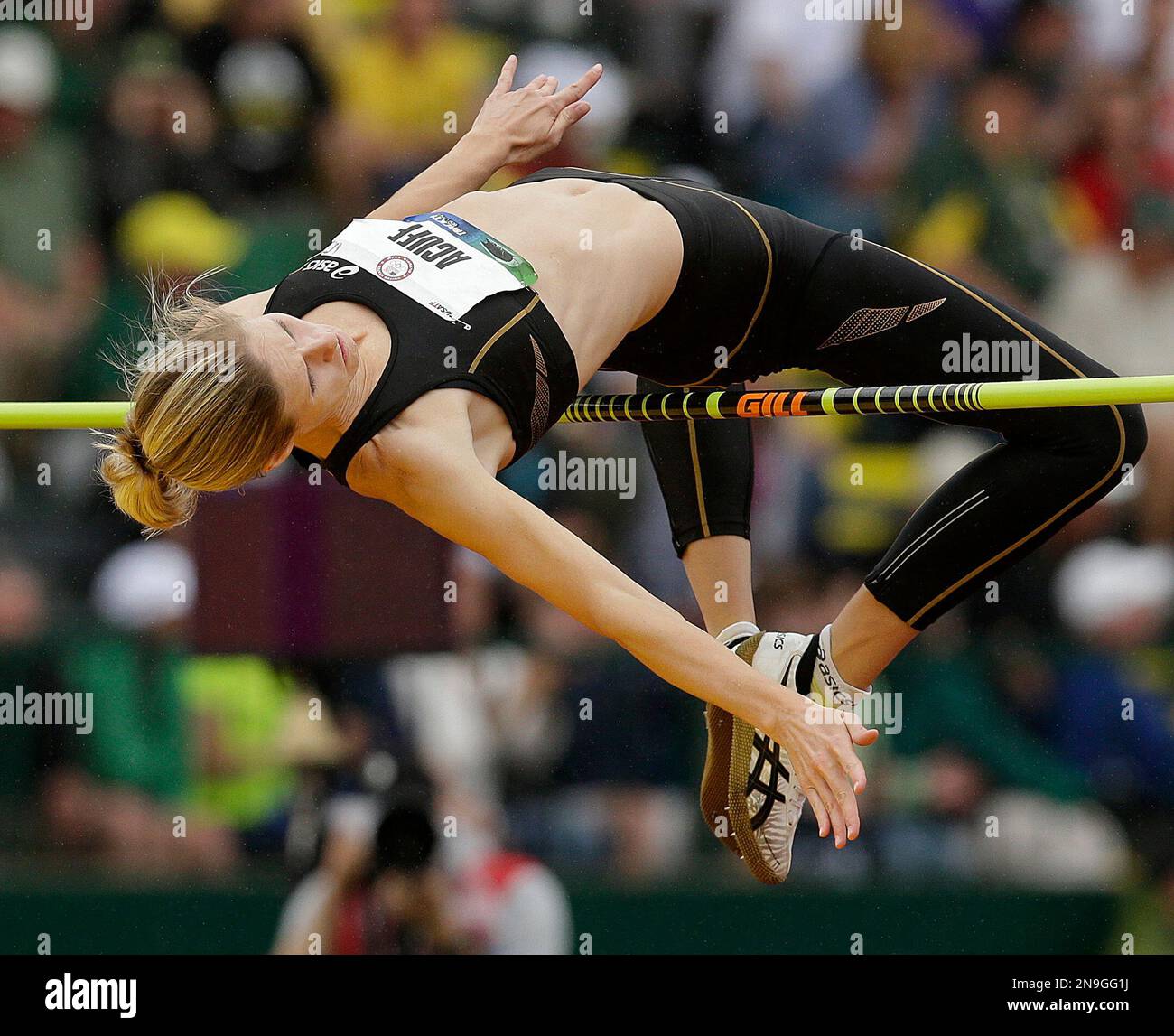 Amy Acuff competes in the women's high jump final at the U.S. Olympic ...