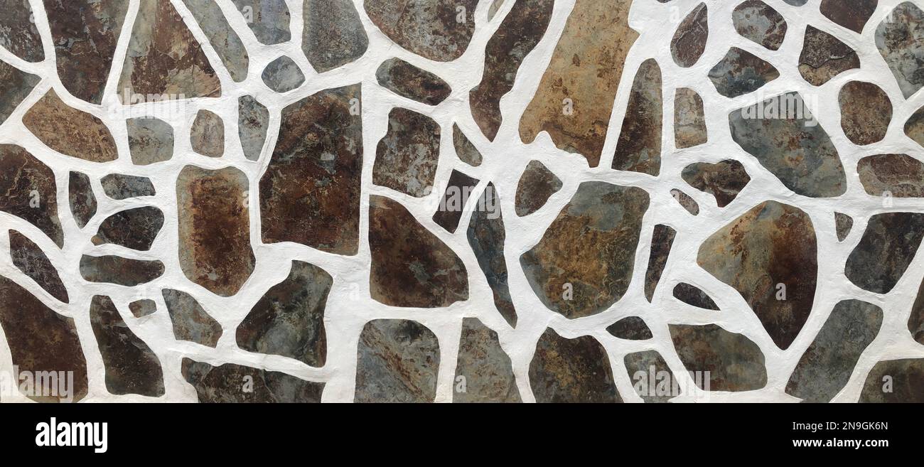 natural stone wall background, stones texture Stock Photo