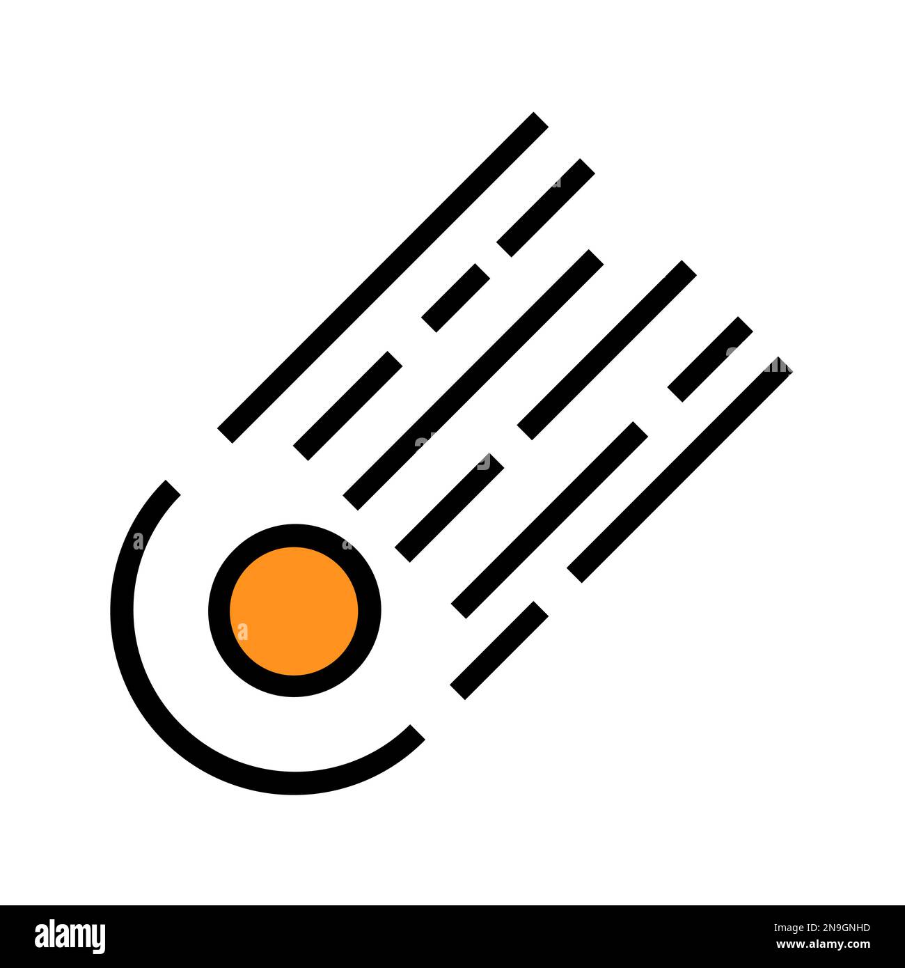 Meteor icon line isolated on white background. Black flat thin icon on modern outline style. Linear symbol and editable stroke. Simple and pixel perfe Stock Vector