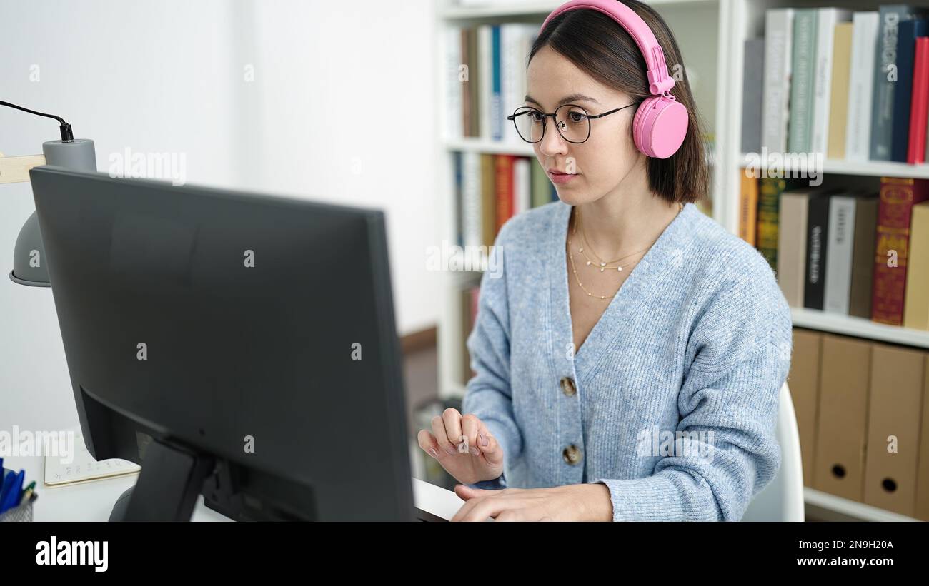 Relaxed serious woman student using hi-res stock photography and images ...