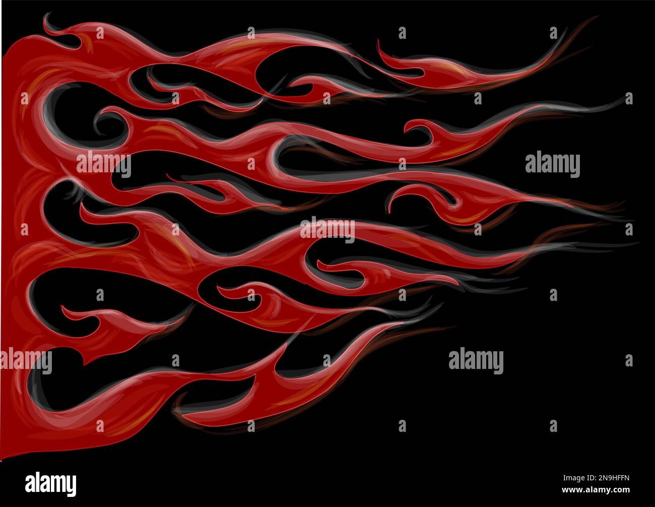 fire vector illustration isolated on black background Stock Vector