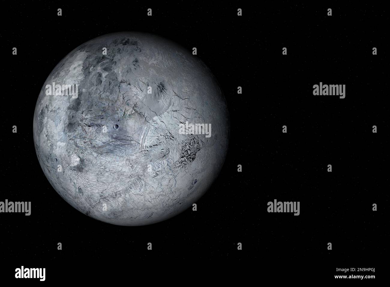 Digitally generated photograph of the dwarf planet Eris. Stock Photo