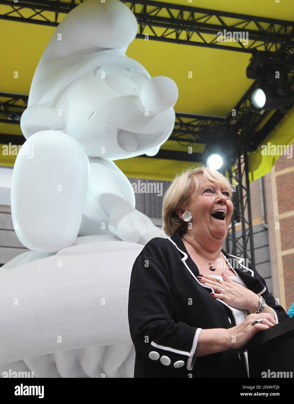 Nine Cullifort, widow of Belgian comic artist Pierre Culliford, better