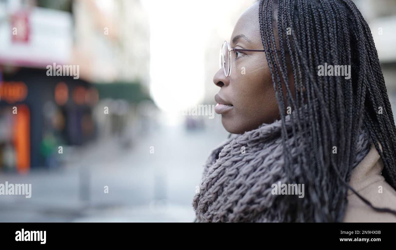 Woman wearing glasses braids hi-res stock photography and images - Alamy
