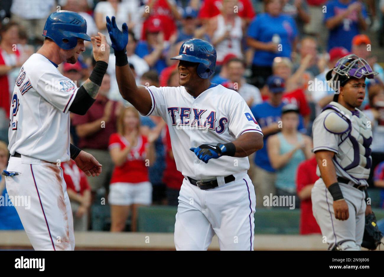 Josh Hamilton & Adrian Beltre showing off their All-Star smiles