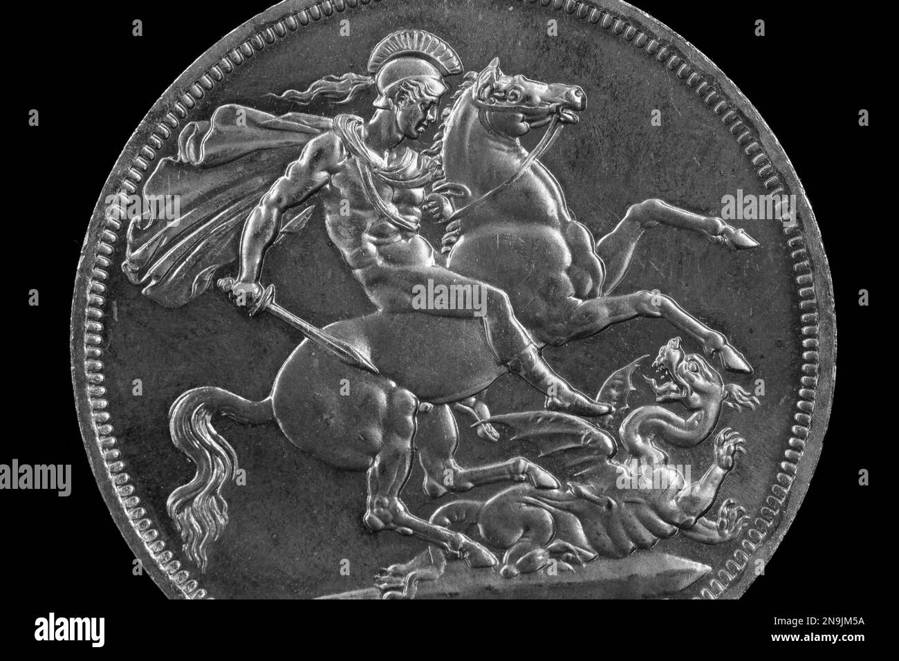 Reverse side of a 1951 Festival Of Britain Five Shilling coin featuring ...
