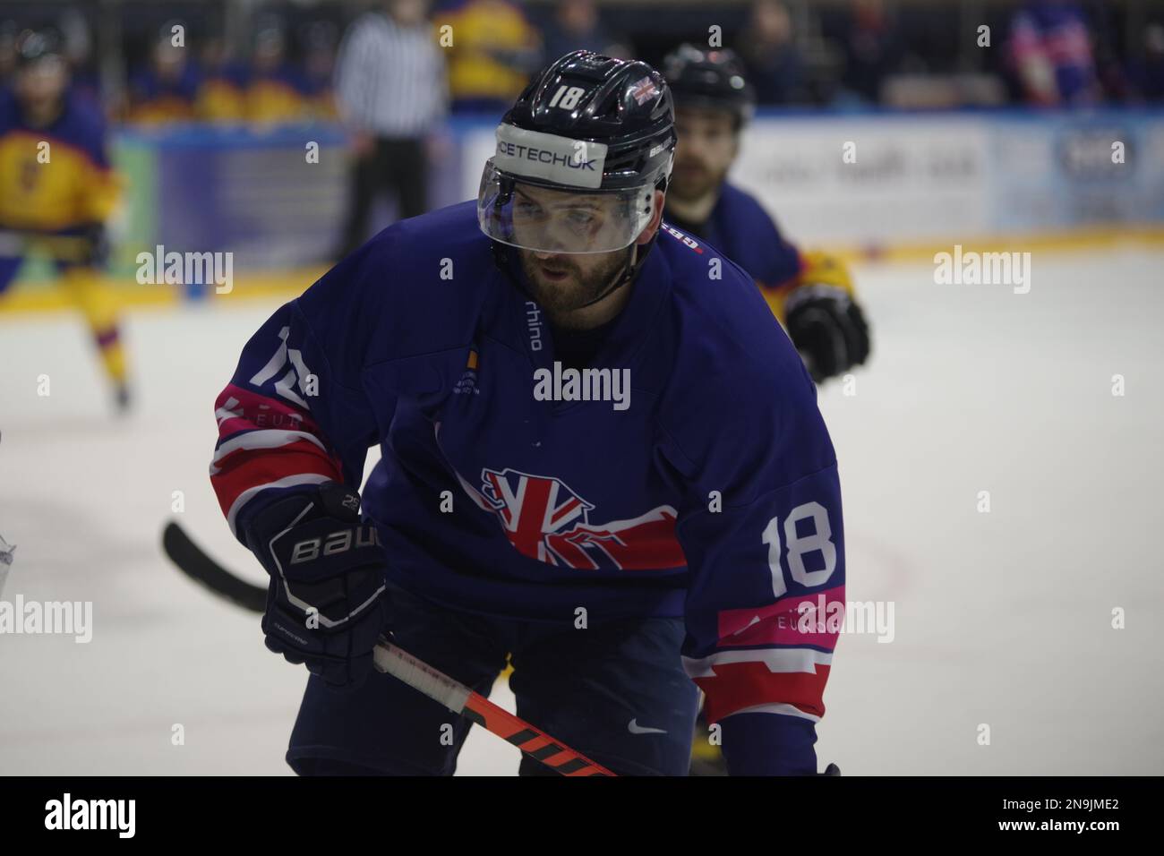 Nottingham, England, 12 February 2023. Lewis Hook playing for Great Britain against Romania in the 2023 Euro Challenge at the Motorpoint Arena, Nottingham. Credit: Colin Edwards/Alamy Live News Stock Photo
