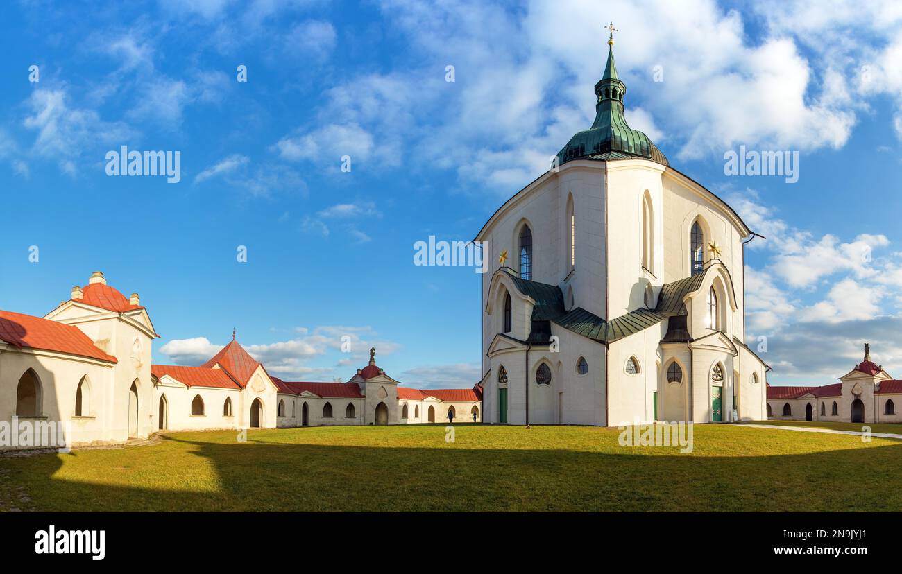 pilgrimage church of Saint John of Nepomuk on zelena hora, green hill, monument unesco World Heritage Site, Zdar nad Sazavou, Czech Republic, baroque Stock Photo