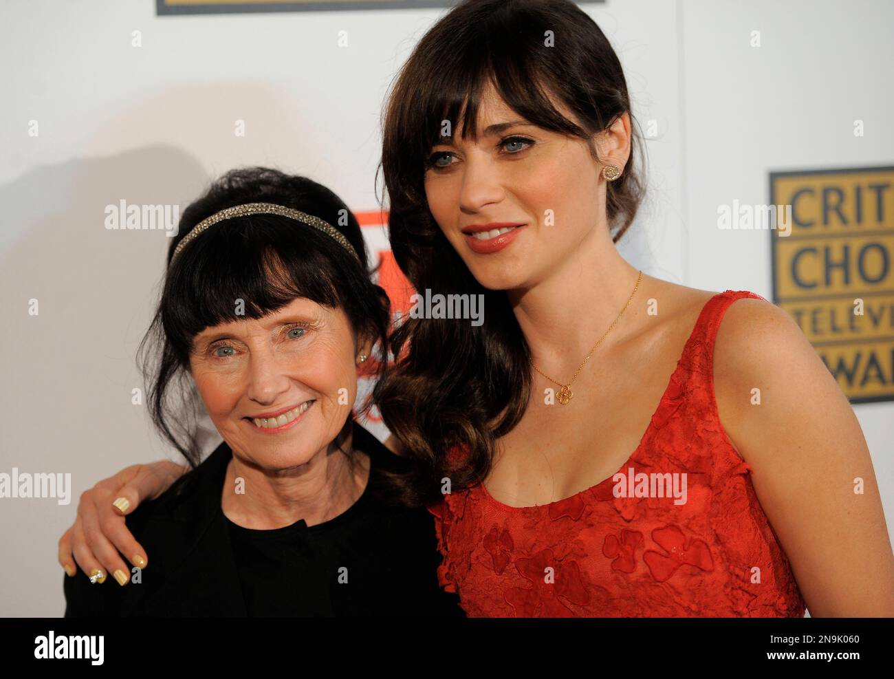 Mary Jo Deschanel, left, and Zooey Deschanel arrive at the 2nd Annual