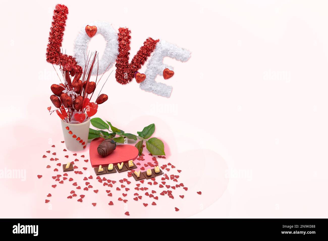 Valentine romatic still life with copy space and can be used as a background Stock Photo