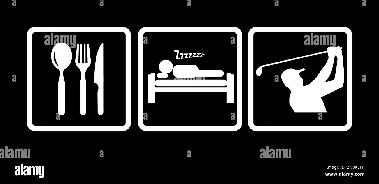 Eat Sleep Golf. Stock Vector