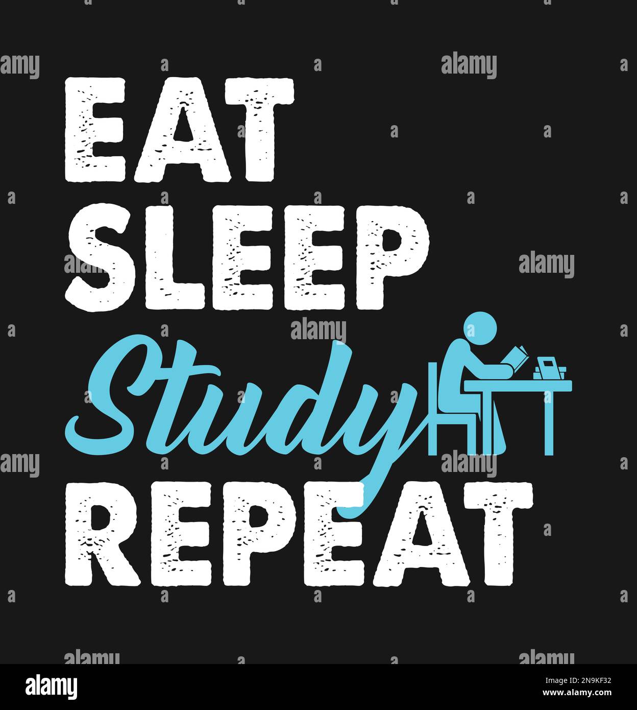 Eat Sleep Study Repeat Stock Vector