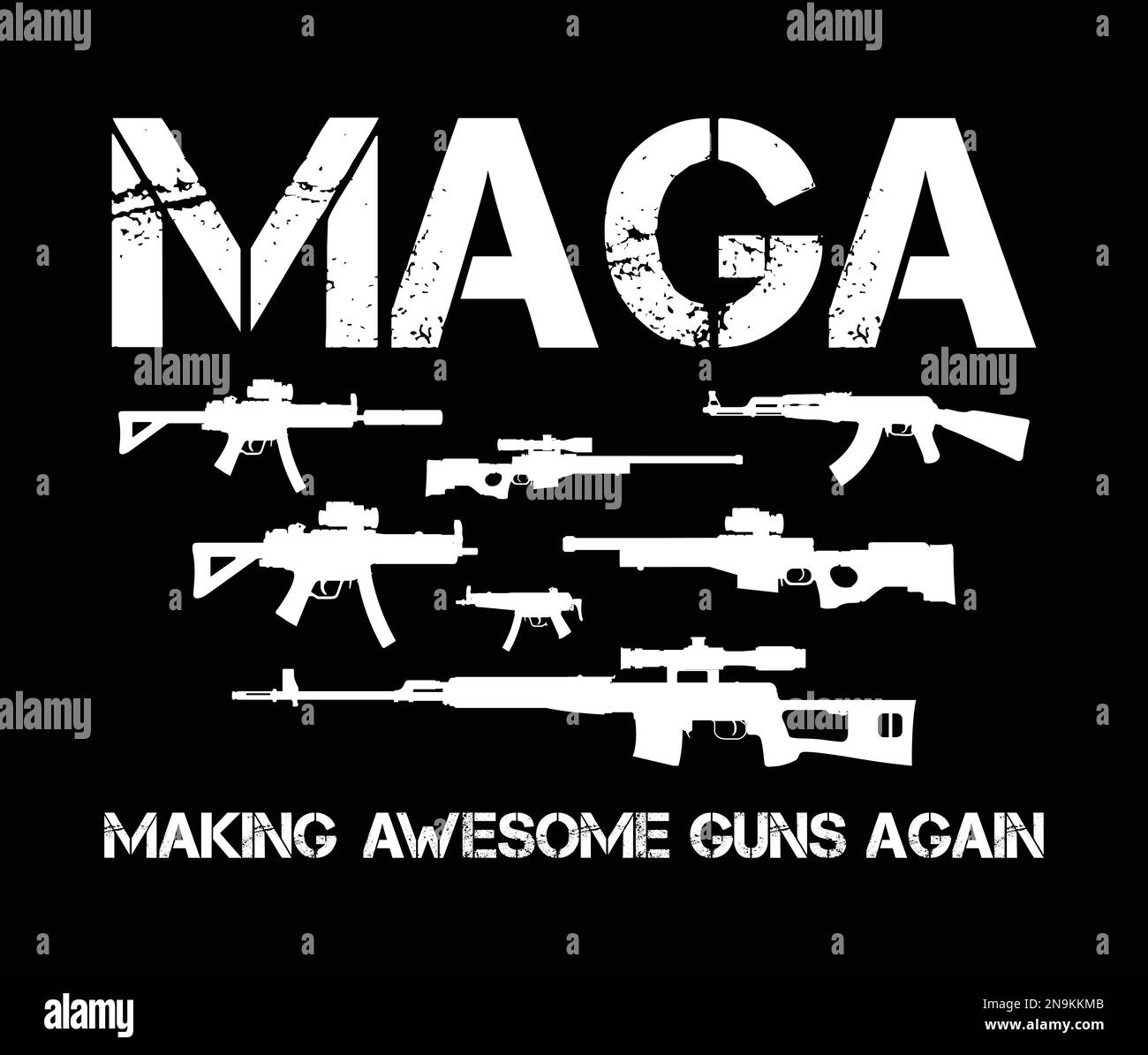 MAGA, Making Awesome Guns Again Stock Vector