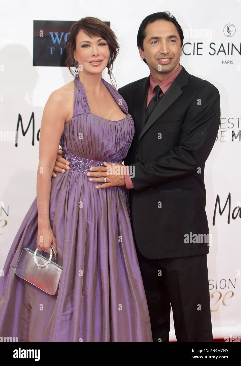 American actress Hunter Tylo poses with her husband Gersson Archila