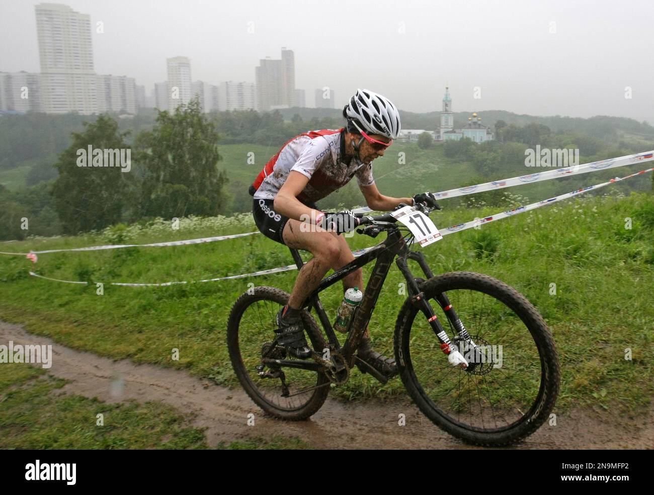 Sarah Koba of Switzerland cycles during the women's Elite Cross Country